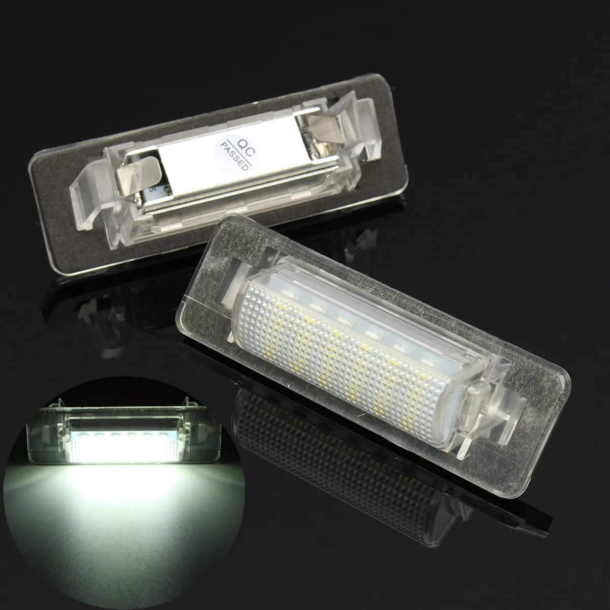 2X белый 18SMD светодиодный фонарь освещения номерного знака Лампа для освещения номерного знака для Mercedes Benz W202 C180 C200 C220 C280 ошибок