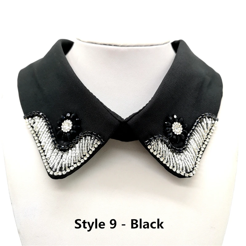 Style 9 - Black 1 шт. модный кружевной свитер для шитья рубашки элегантный воротник свадебное платье аксессуары# белый и черный - Цвет: Style 9 - Black