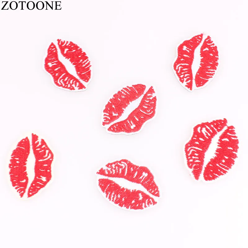 ZOTOONE 10 шт./лот нашивка для губ вышитые термоклейкие нашивки одежды Сделай Сам губы