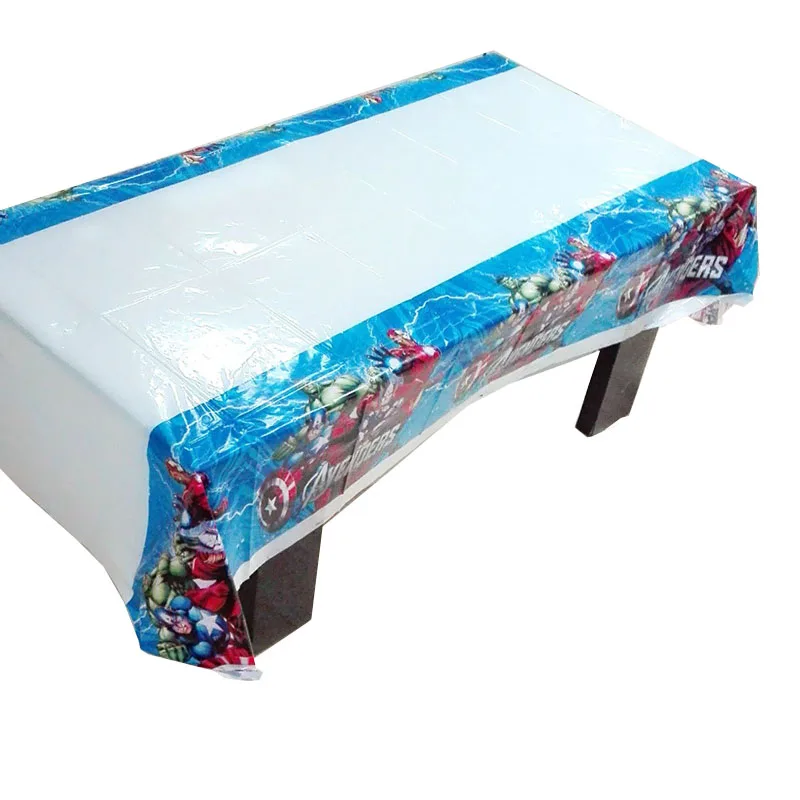 Tablecover 1pc Мультфильм Мстители вечерние одноразовые посуда бумажные тарелки салфетки флаг чашки детская игрушка в ванную день рождения принадлежности и украшения - Цвет: Tablecover 1pc