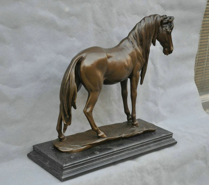Бронзовая статуя лошади 17 дюймов на мраморной основе|statue sculpture|statue horsestatue bases |