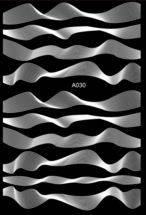 A030 White 3D наклейка для ногтей, наклейка на заднюю панель, роскошный дизайн, все для маникюра, белая наклейка, украшение для ногтей, аксессуары для ногтей DIY - Цвет: A030 White