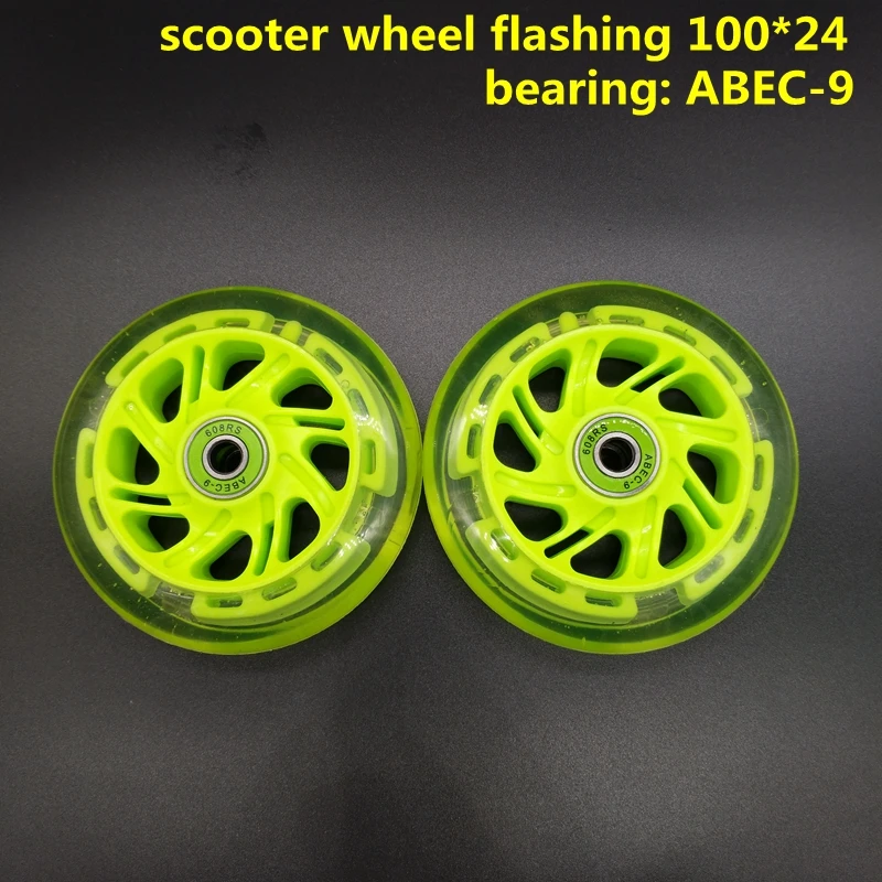 Бесплатная доставка детское колесо для скутера мигающее с подсветкой 100*24 мм 120 ПУ