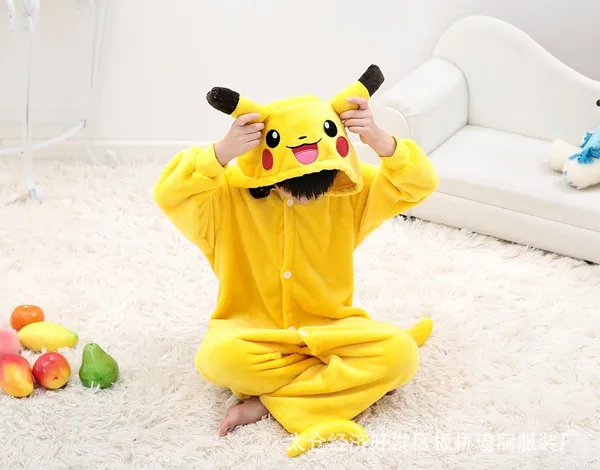Костюм для костюмированной вечеринки Покемон Пикачу Пижамный костюм детей