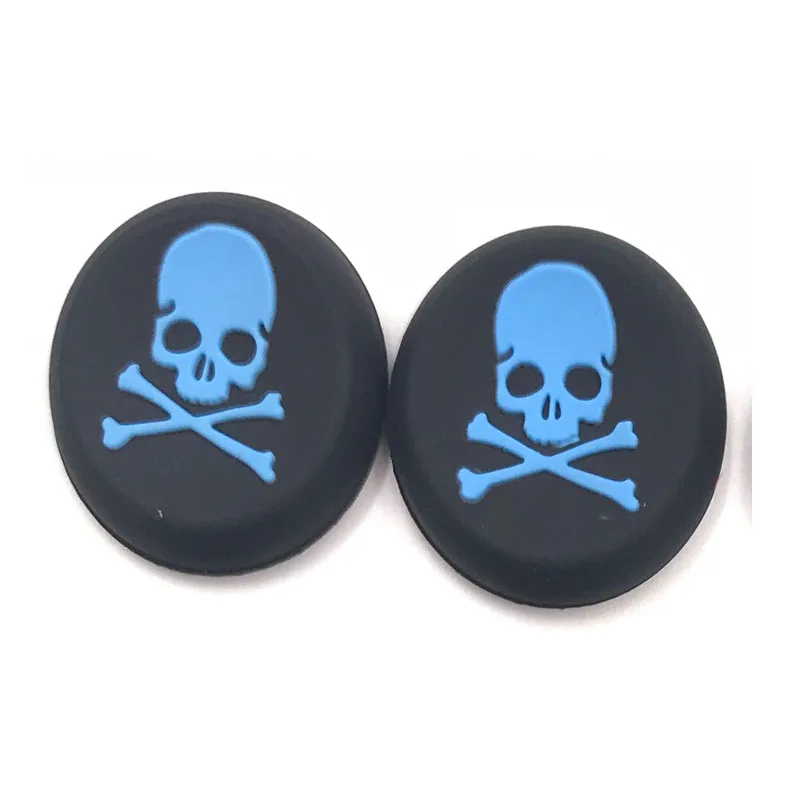 Blue Skull 1 пара = 2 шт силиконовый джойстик для пальца с кошачьей лапой и черепом для PS3 PS4 Pro Slim Xbox 360 - Цвет: Blue Skull
