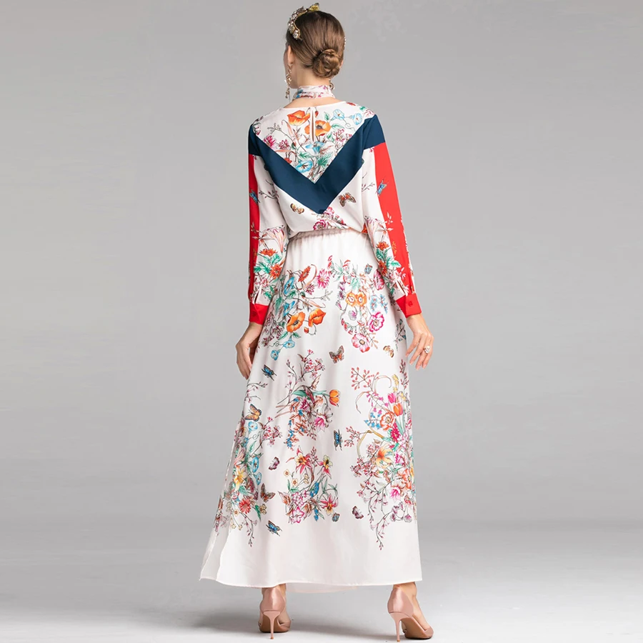 AELESEEN Boho дизайнерское платье XXL 2019 весна лето Morning Glory Цветочное с бантом и разрезом