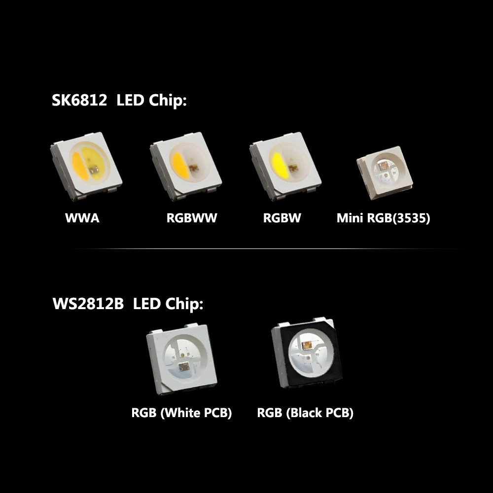 10~ 1000 шт. WS2812B RGB светодиодный чип черный/белый версия SK6812 RGB/RGBW/WWA 3535/5050 SMD индивидуально адресуемый светодиодный чип пикселей