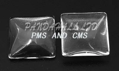 

25MM Square Flat Back Clear Glass Cabochons, Transparent Pendant Inserts for Photo Jewelry, 25x25x8mm