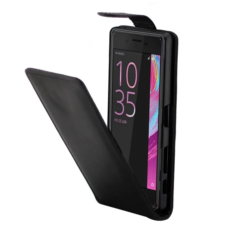 Чехол из искусственной кожи откидной для телефона Sony Xperia X вертикальные Сумки с