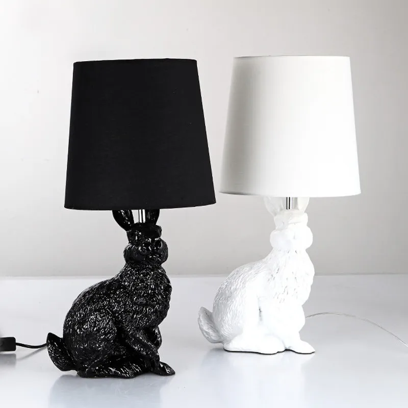 

New animal net red European simple resin table lamp children's room rabbit table lamp bedroom bedside lamp WF5071202