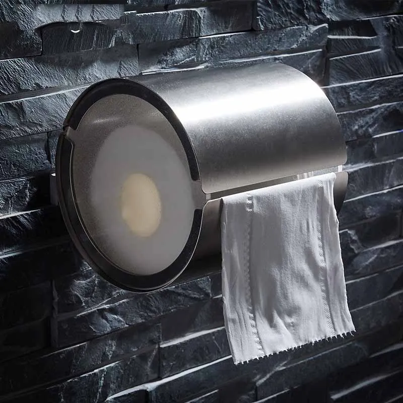 Stainless steel brushed bathroom toilet hanging waterproof creative transparent hand towel tissue box | Дом и сад