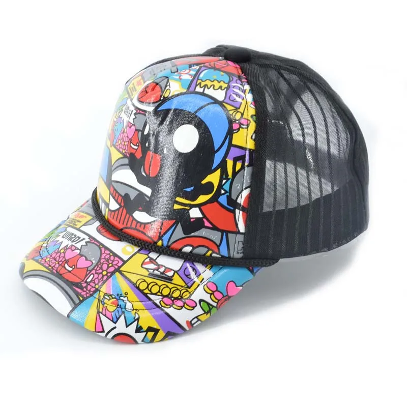 Новая модная детская шапочка для ребенка, летняя стильная детская бейсбольная шляпа с мультяшным дизайном, уличная хлопковая спортивная хип-хоп кепка для маленьких девочек, XH-039