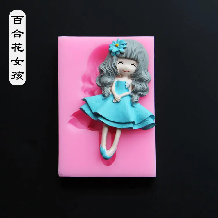 Luyou DIY силиконовая форма милая девочка помадка форма для украшения торта инструменты для шоколада формы для выпечки инструменты для тортов FM1086 - Цвет: Lily girl
