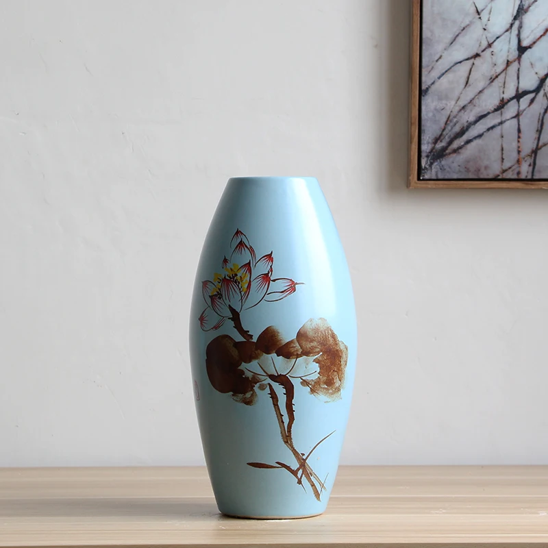 Глазированные Керамика Настольная Ваза Фарфор Коллекция набор (3 шт.) с lotus