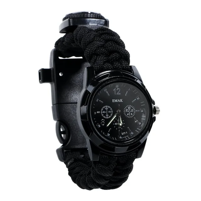 Black Watch Походные инструменты для отдыха на природе часы для выживания компас термометр спасательный канат Паракорд Браслет Оборудование Инструменты Наборы - Цвет: Black Watch