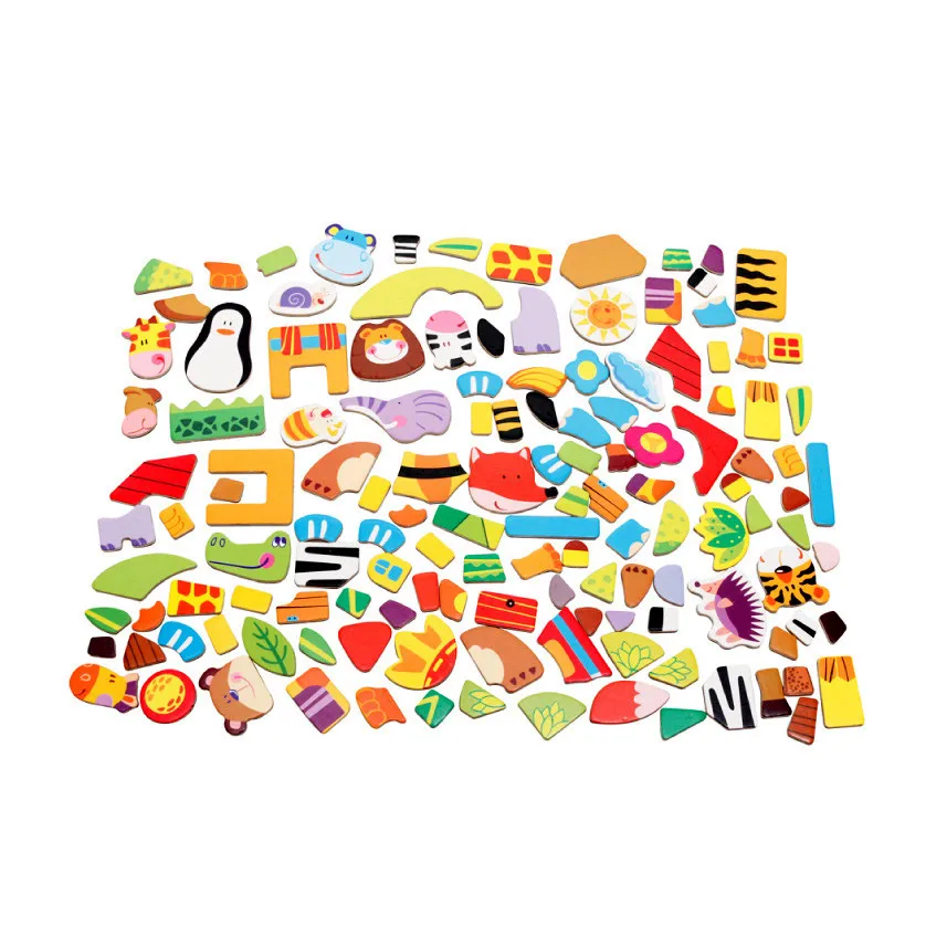 Обучающие деревянные игрушки Chanycore для малышей пазл доска с изображением лесных