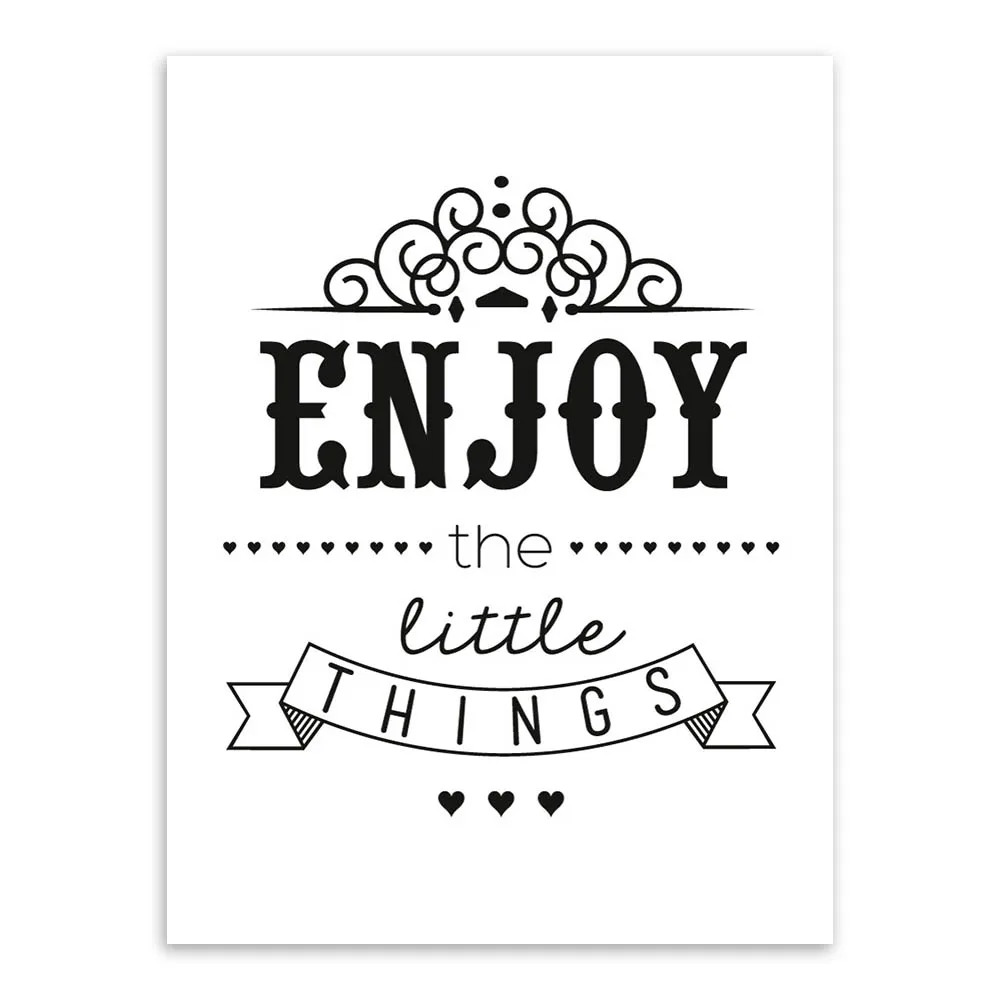 Черно-белая Мотивационная жизнь цитаты большой постер принт Минималистичная