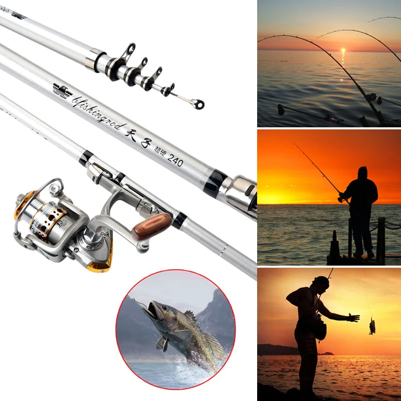 Новая телескопическая удочка для путешествий портативная морской рыбалки