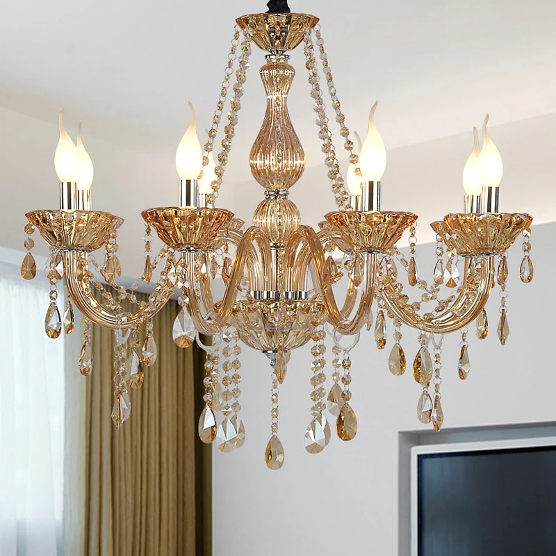 Современные Люстры для спальни блеск Коньячный цвет кухонная люстра Lampadari Pendientes