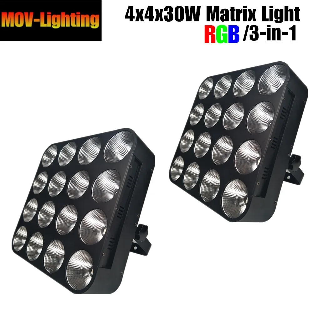 2 шт. цвет смешивания диско Dj эффект 16x30 Вт матрица Led RGB 3в1 4x4 светильник dj мыть - Фото №1