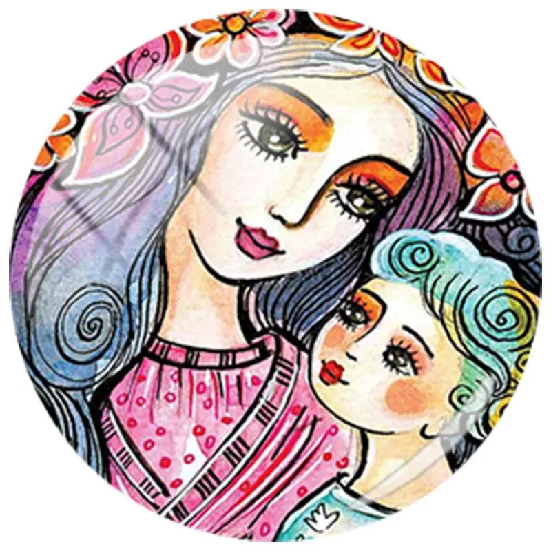 MM218 TAFREE Винтаж мать и ребенок дети искусства Paiting 25 мм круглый стеклянный кабошон купол DIY Камея Подвеска Настройки ювелирных изделий - Цвет: MM218