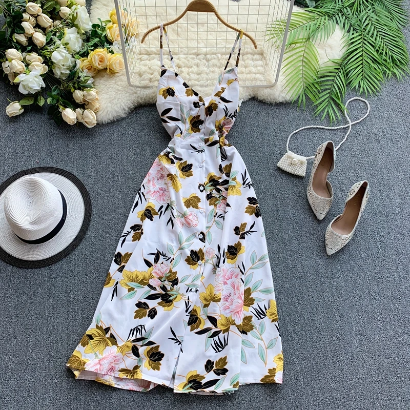 Женское платье ALPHALMODA Пляжное Платье до середины икры с треугольным вырезом