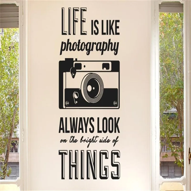 Life is like Photo Quotes Camera стикер на стену дом винила искусства Декор Наклейка Сделай Сам