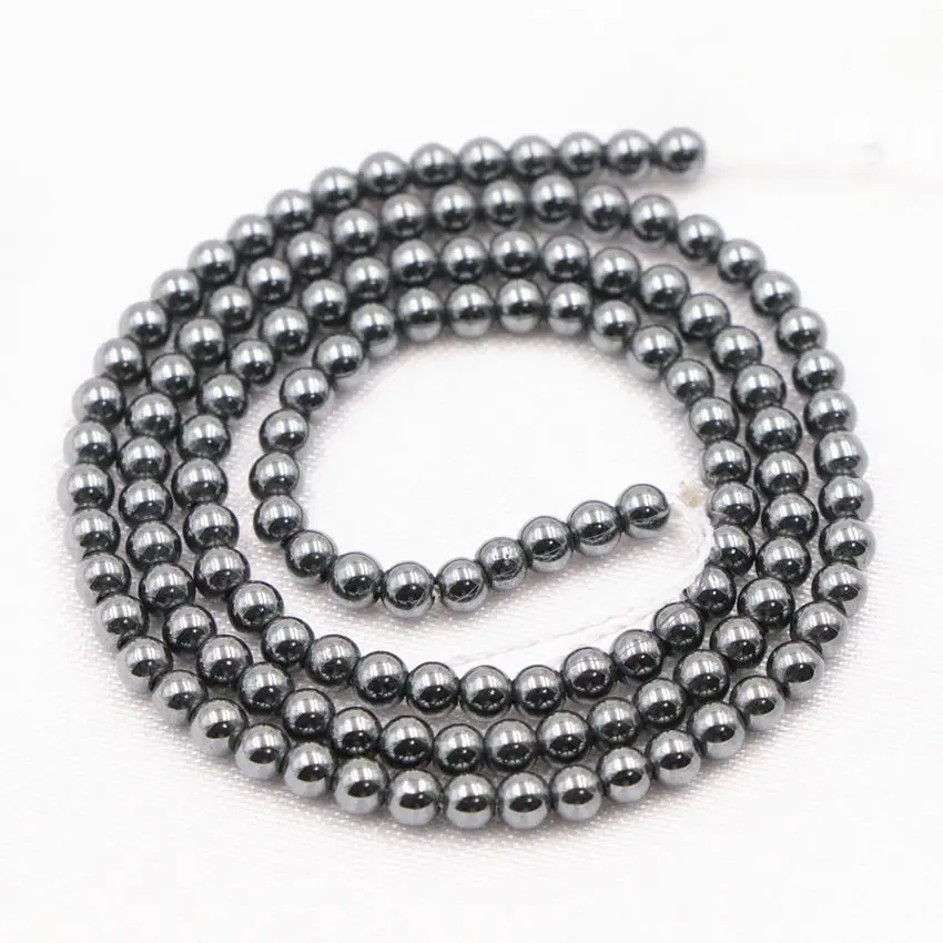 New Round Jewelry Making Natural Stone Hematite Ball Beads Fit DIY Necklace Bracelet Accessories Crafts Loose 15inch A857 | Украшения и