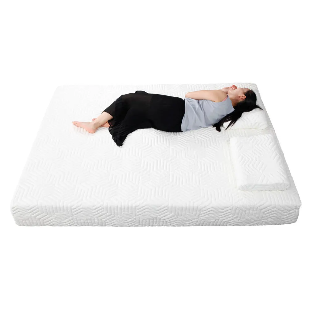 Full Size 10" Two Layers Traditional Firm High Softness Cotton Mattress with 2 Pillows Breathable Memory Foam Mattress