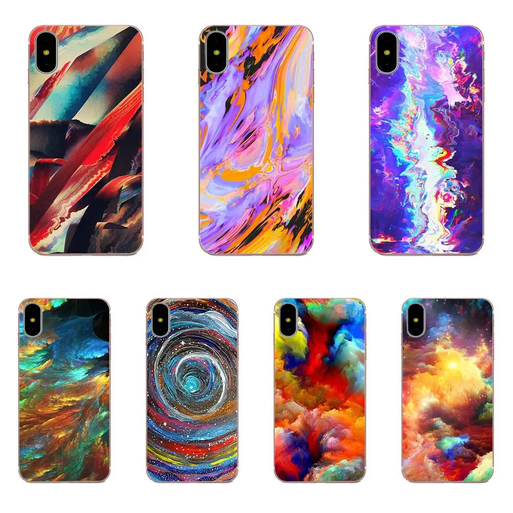 Красочный Абстрактный Psychedelic окрашенный чехол для телефона Apple iPhone 4 4S 5 5C 5S SE 6 6S 7 8