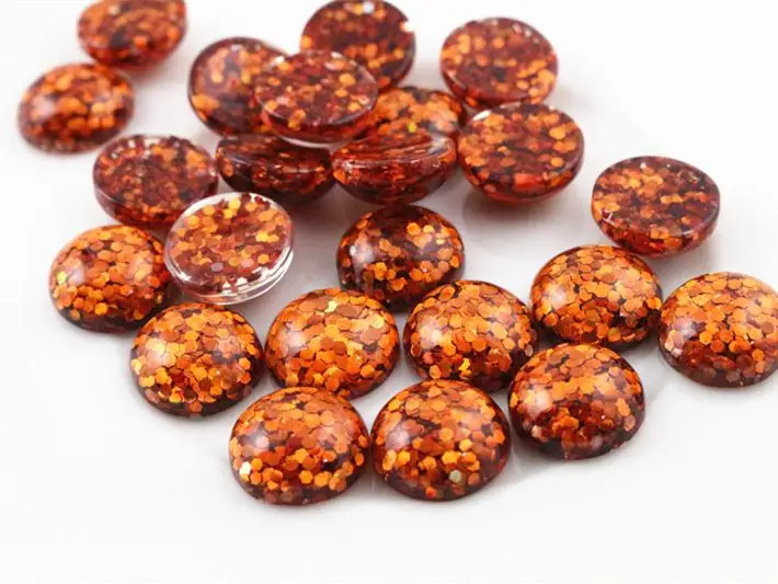 Новая мода 40 шт 12 мм оранжевый цвет плоский задник Кабошоны Камея G5-05 | Украшения и