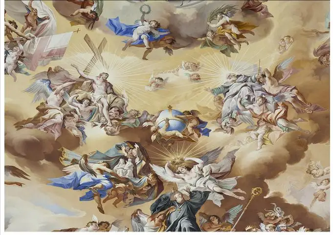 

3D photo wallpaper custom 3d ceiling wallpaper murals European condole top angel zenith murals 3d living room wallpaper decor