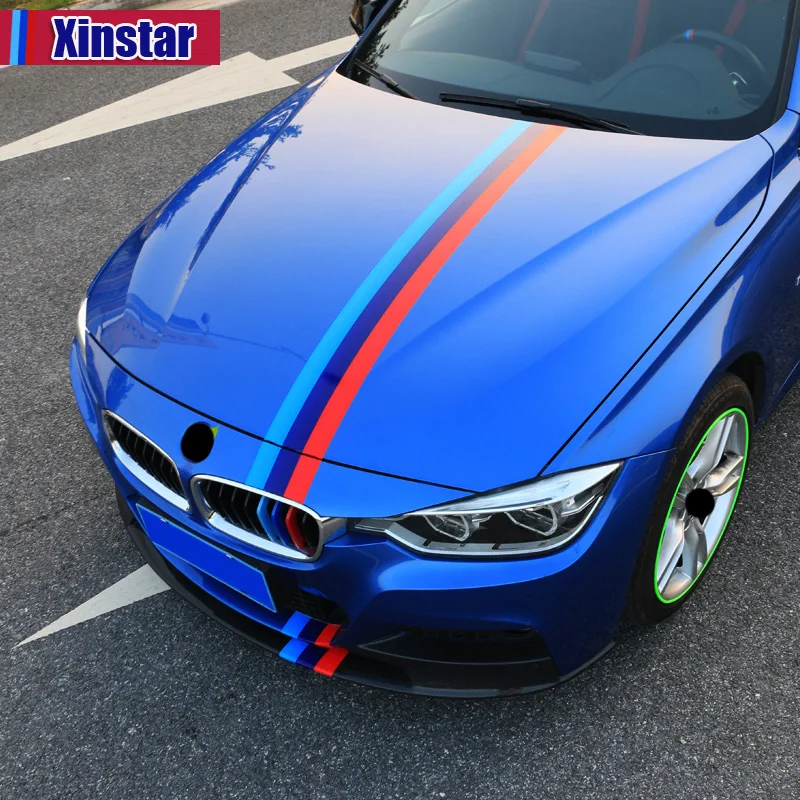 150 см для мотоспорта автомобилей капот полоса Стикеры bmw E38 E39 E46 E53 E60 E61 E64 E70 E71 E85 E87