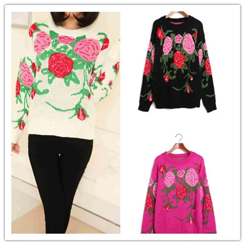 Вы выбираете! 2013 новый винтажный стиль вырос вязать загущенные вязаный свитер