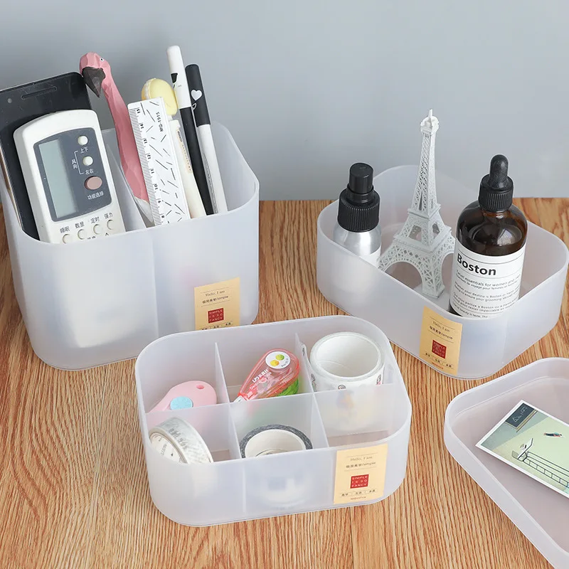 Coloffice простая настольная коробка для хранения косметики прозрачная канцелярская