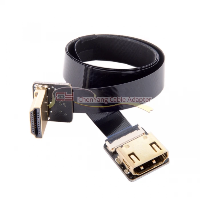 

CYFPV HDMI Male Up Angled 90 Degree to Female FPC Flat Cable for HDTV Multicopter Aerial Photography 20cm 50cm