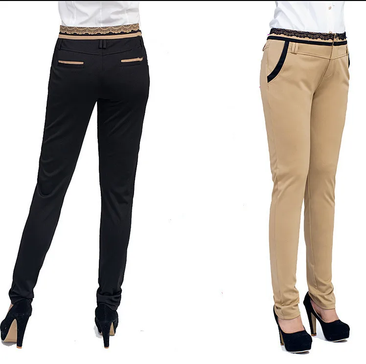 Plus size clothing plus size plus size pants mmol lace skinny pants female  trousers high waist pencil pants - купить по выгодной цене | AliExpress
