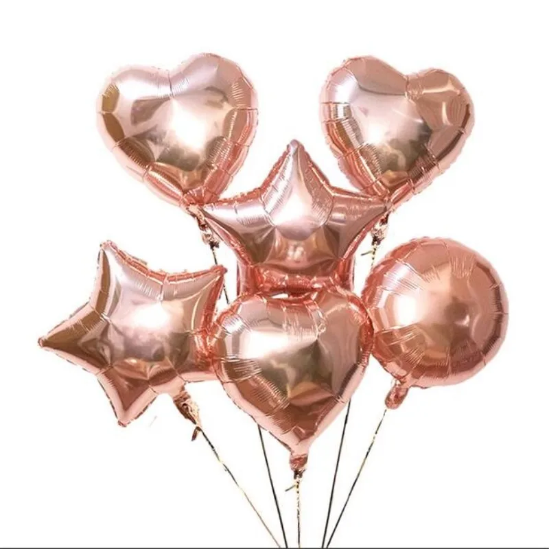 

Foil Balloons 6pcs18 Inch Round Rose Gold Baloon Wedding Inflatable Helium Ballon Birthday Party Decorations New Year Supplies