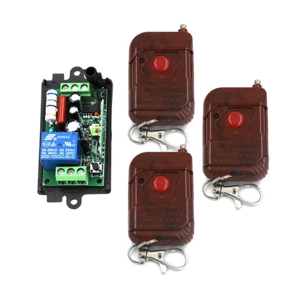 AC 110V 220V 1 Channel 1CH Wireless Remote Control Switch Receiver Module 315MHz with 3 Peach Wooden Transmitter SKU: 5334 | Обустройство