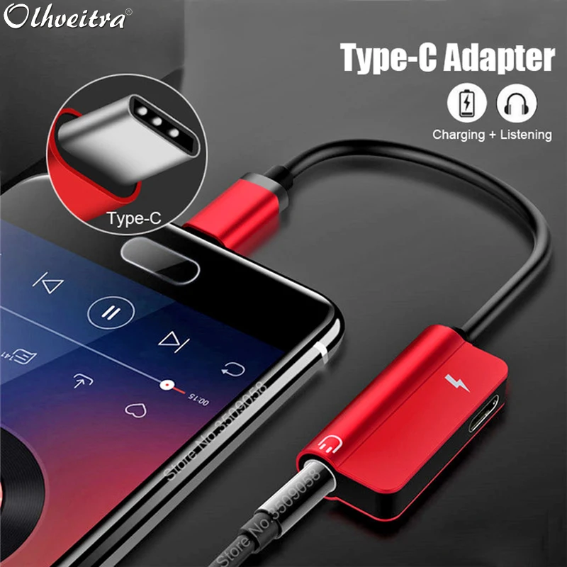 Olhveitra type C до 3 5 мм Aux 2 в 1 USB адаптер для наушников зарядка Oneplus 7 huawei samsung зарядное