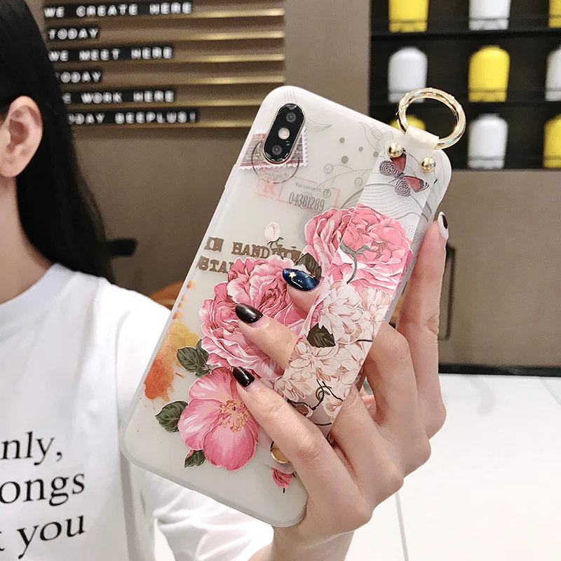 Мягкий чехол из ТПУ с ремешком на запястье для телефона Huawei P30 Pro P20 Lite P10 P Smart Plus Mate