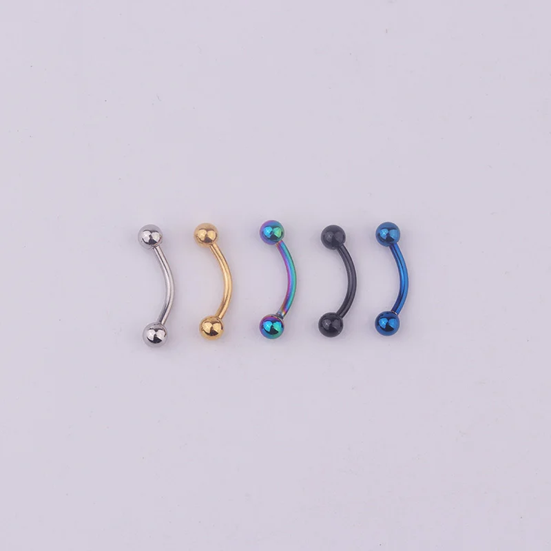 Sellsets 5 шт./лот 6/8/10 мм 16G хирургическая Сталь 3 мм мяч бровей изогнутый пирсинг губная Штанга Кольцо уютно Daith спирали Rook серьги