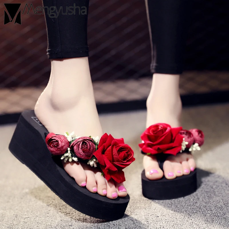 Женские Вьетнамки большого размера с эластичным зажимом Милые Пляжные шлепанцы