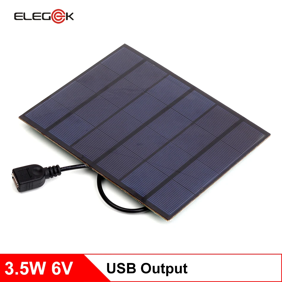 ELEGEEK 3 5 Вт 6 в солнечное зарядное устройство монокристаллический солнечный