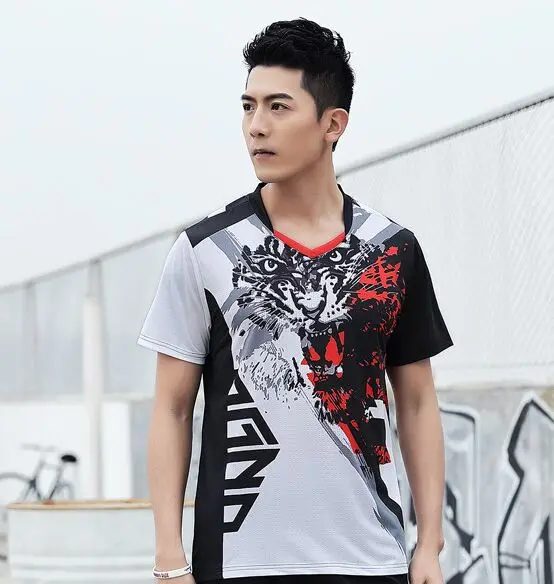 Men Shirt Футболка для бадминтона, теннисная одежда для мужчин, женские шорты для настольного тенниса, футболка для теннисного стола, Джерси для бадминтона, тренировочная форма 132 - Цвет: Men Shirt