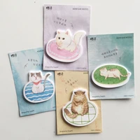 30 sheets cute lazy cat kitten sticky notes message writing memo pads school office supply stationery notebook decor stick label