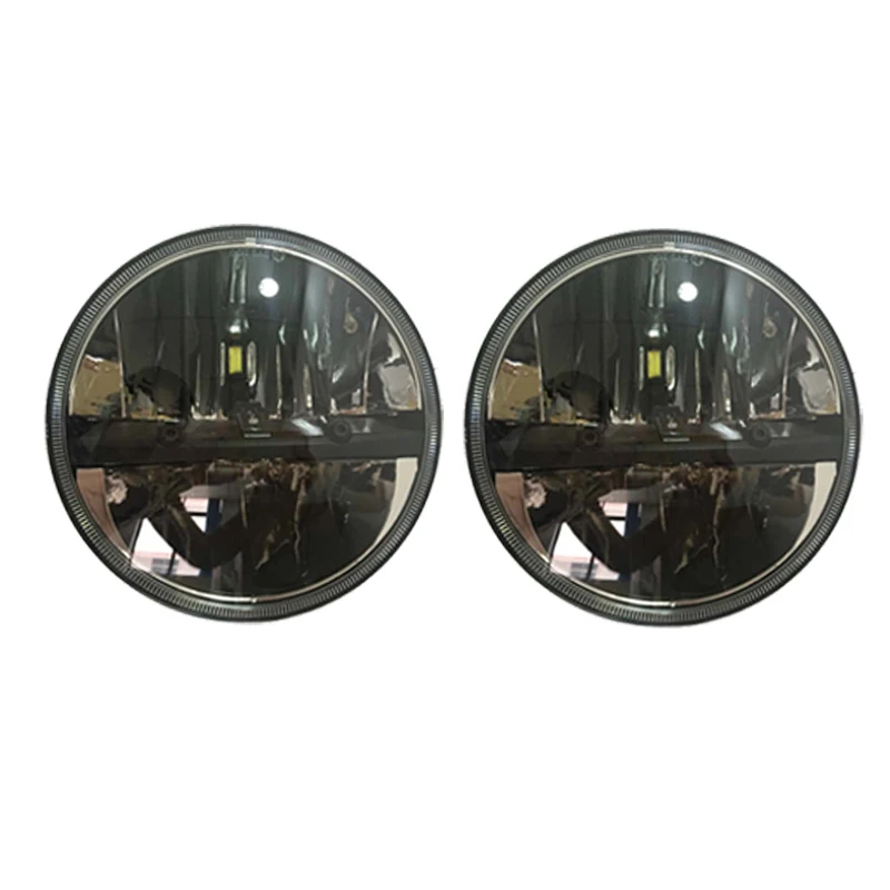 light without DRL " дюймовый круглый светодиодный налобный светильник, морской светодиодный налобный фонарь DRL, Белый/янтарный светильник для jeep Wrangler Hummer JK - Цвет: light without DRL