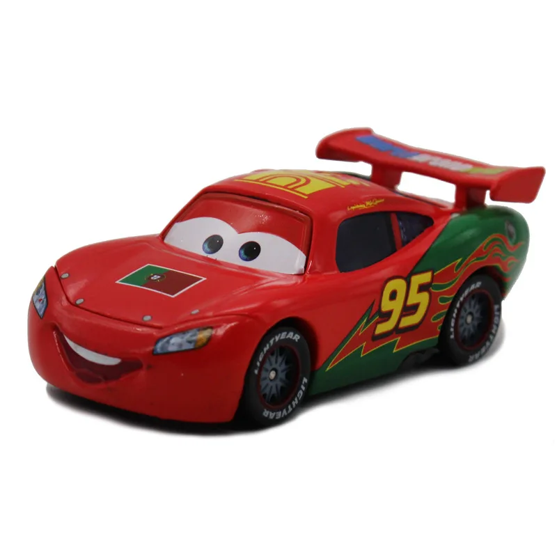 

Disney Pixar Cars 2 No.95 Lightning Mcqueen Portugal Pattern Metal Diecast alloy Toy Car model for children 1:55 Brand toys new