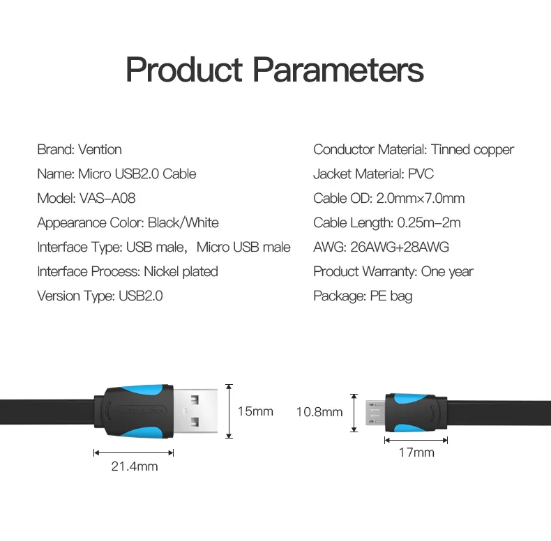 Vention Micro USB кабель для samsung usb кабель для зарядки супер скорость 1,5 м 1 м USB кабель для синхронизации данных для XIaomi huawei Android кабель