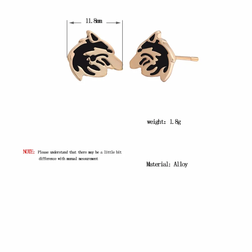 QIMING волк кулон мужские серьги гвоздики Бижутерия Аксессуары Винтажные